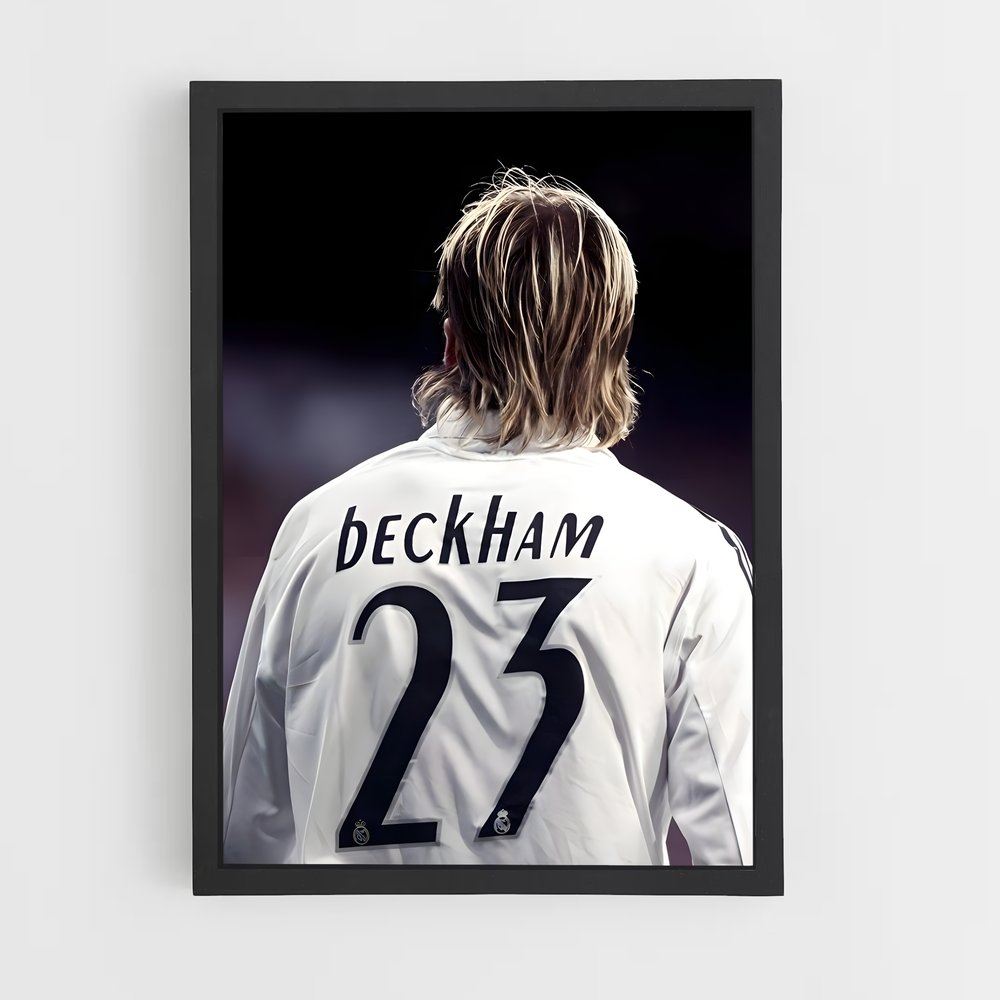 Poster David Beckham Blanc – affiche Football (vue 2)