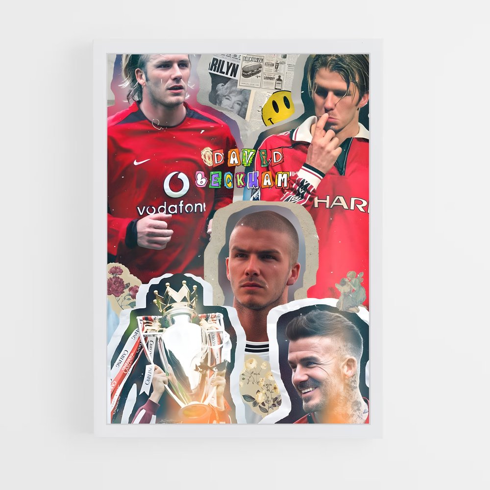 Poster Collage Beckham – affiche Football (vue 3)