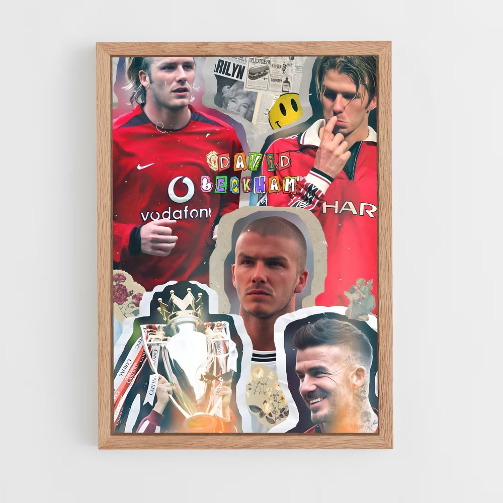 Poster Collage Beckham – affiche Football (vue 4)