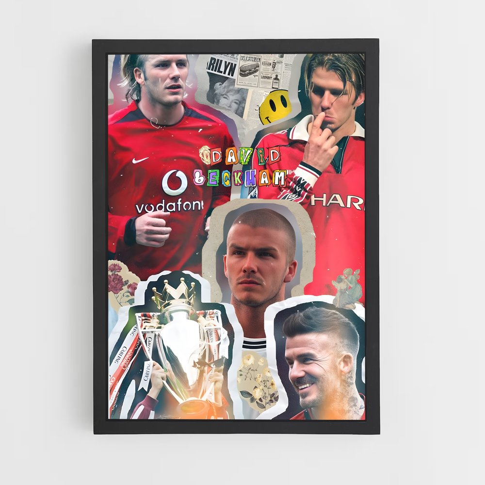 Poster Collage Beckham – affiche Football (vue 2)