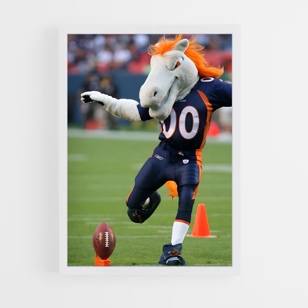 Poster Mascotte Denver Broncos – affiche Football US (vue 3)