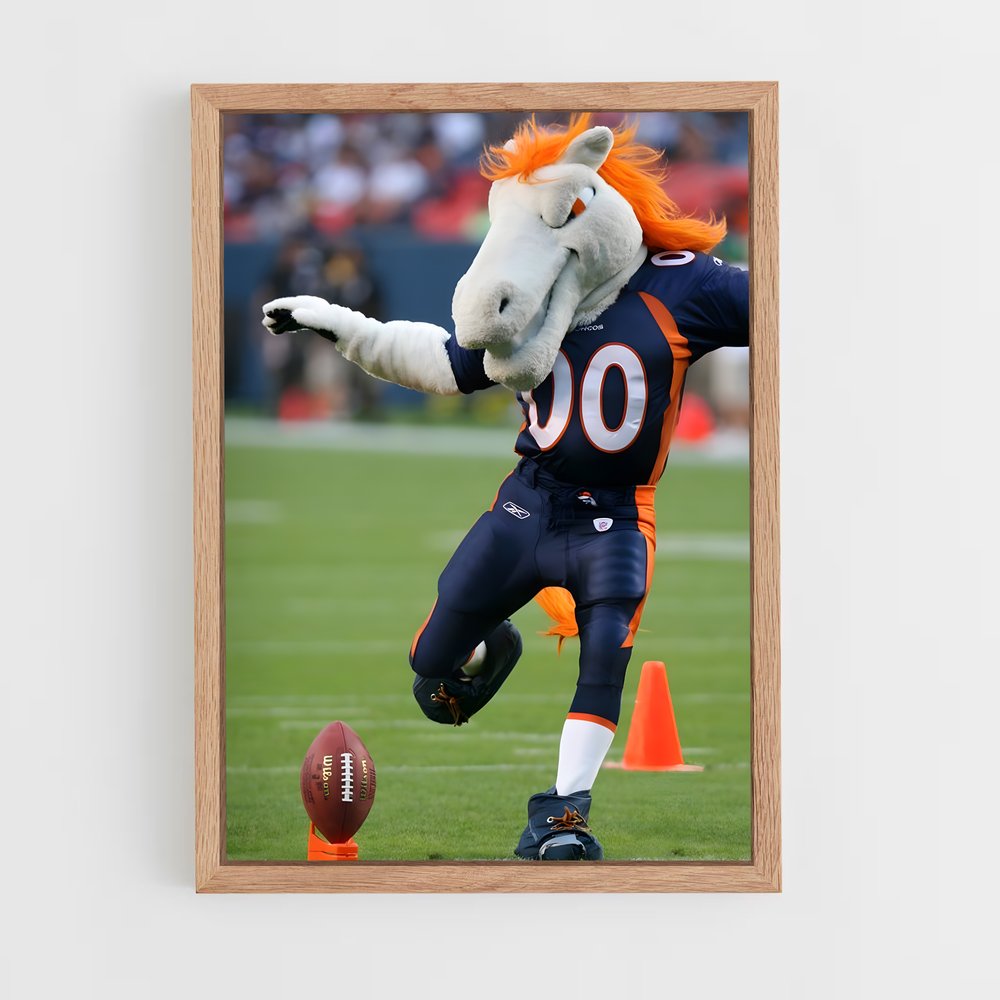 Poster Mascotte Denver Broncos – affiche Football US (vue 4)