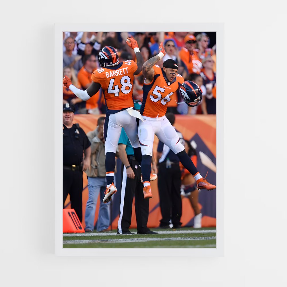 Poster Denver Broncos Saut – affiche Football US (vue 3)