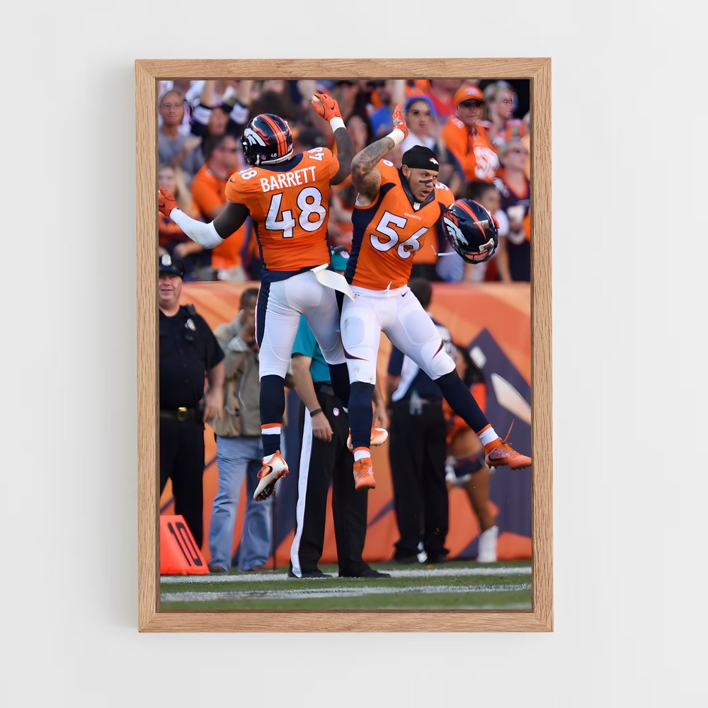 Poster Denver Broncos Saut – affiche Football US (vue 4)
