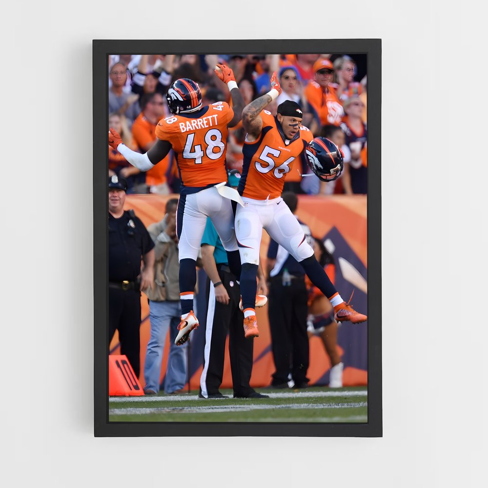Poster Denver Broncos Saut – affiche Football US (vue 2)