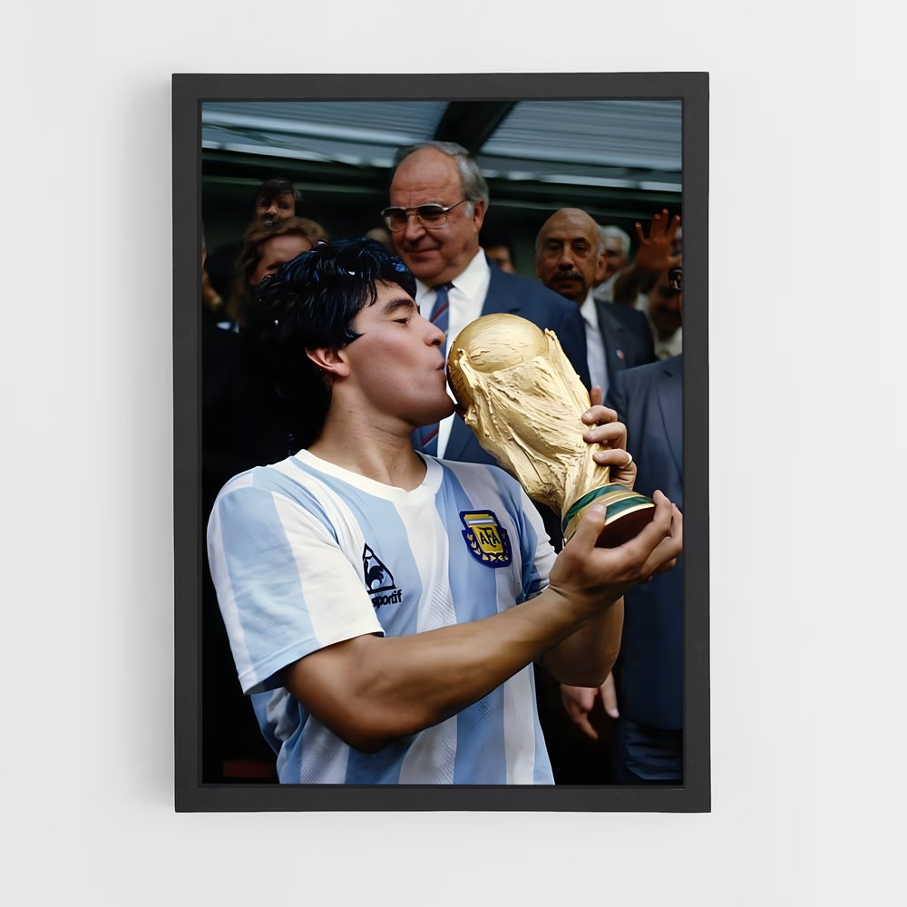 Poster Diego Maradona Coupe – affiche Football (vue 2)