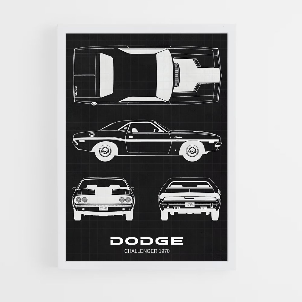 Poster Dodge Noir et Blanc (vue 3)
