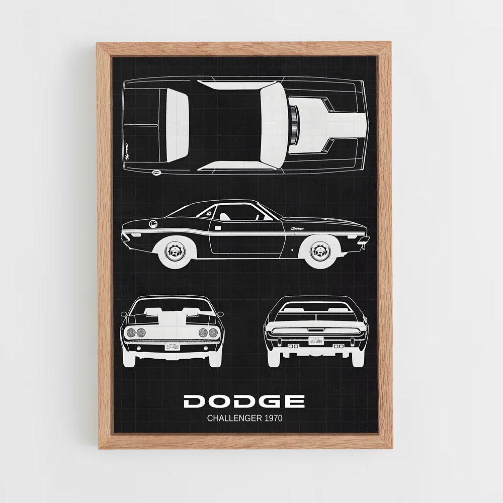 Poster Dodge Noir et Blanc (vue 4)