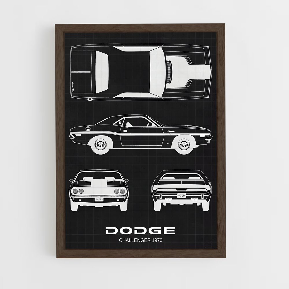 Poster Dodge Noir et Blanc (vue 5)
