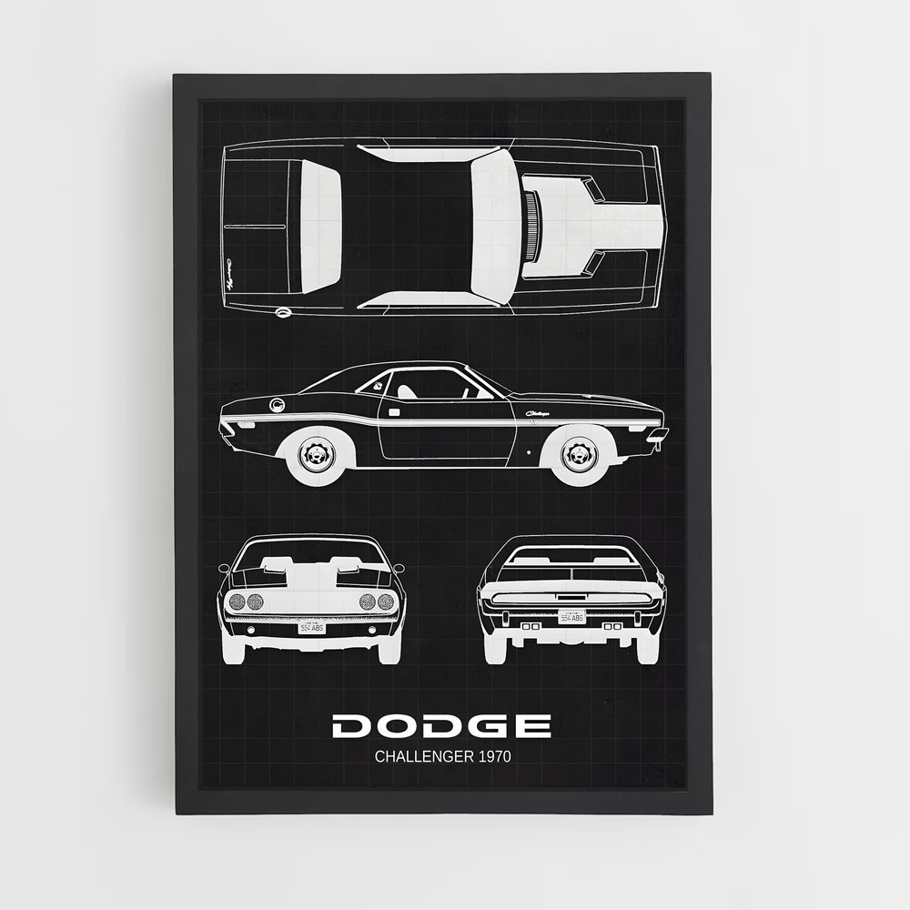 Poster Dodge Noir et Blanc (vue 2)