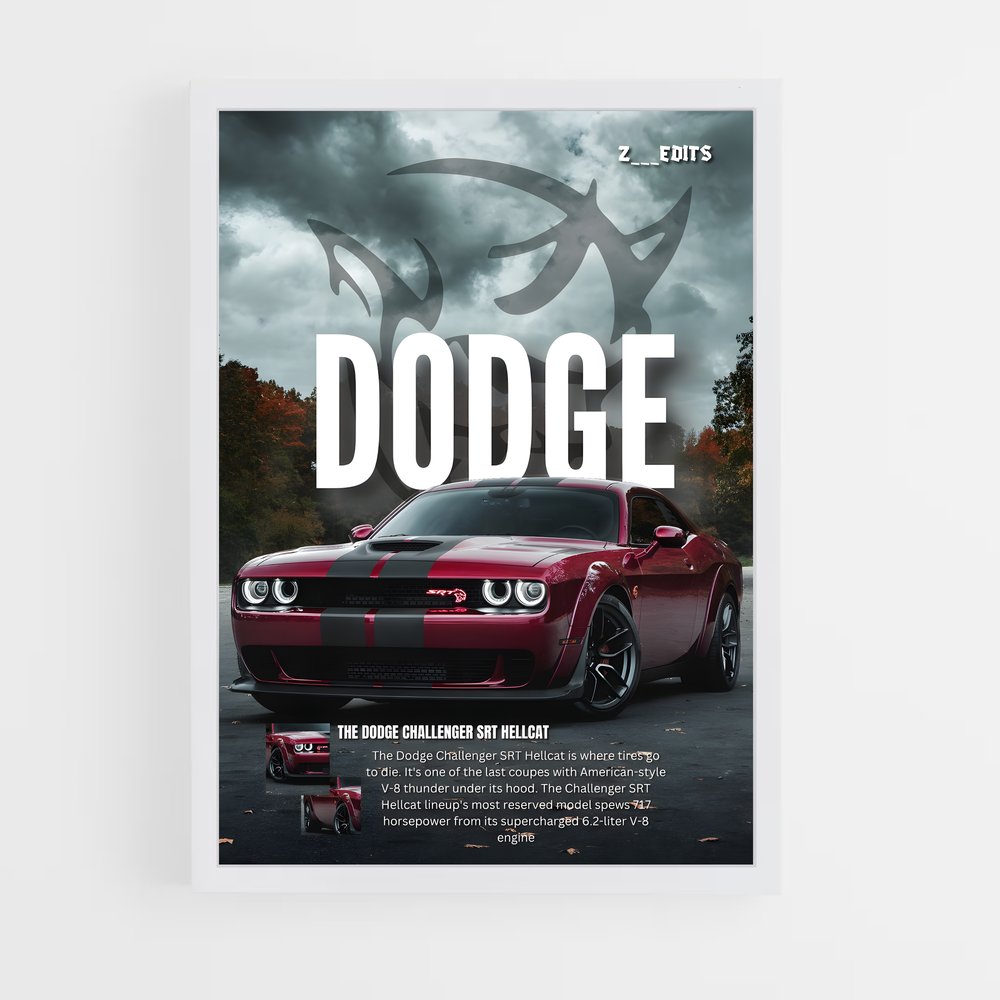 Poster Dodge SRT Hellcat (vue 3)
