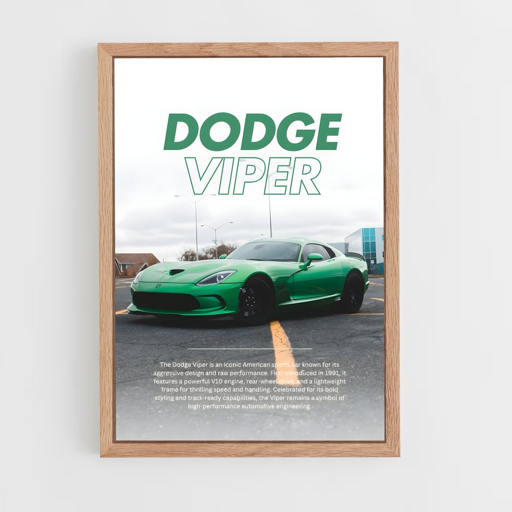 Poster Dodge Viper verte (vue 4)