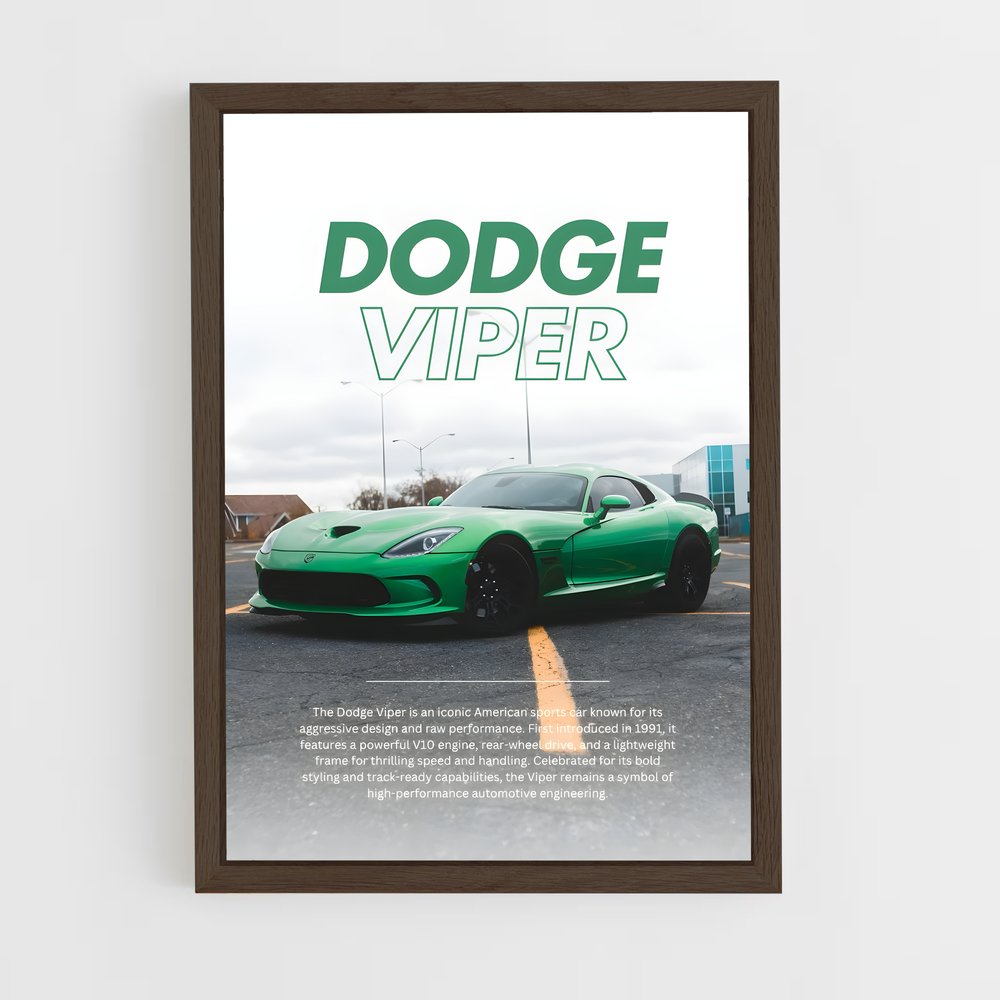 Poster Dodge Viper verte (vue 5)
