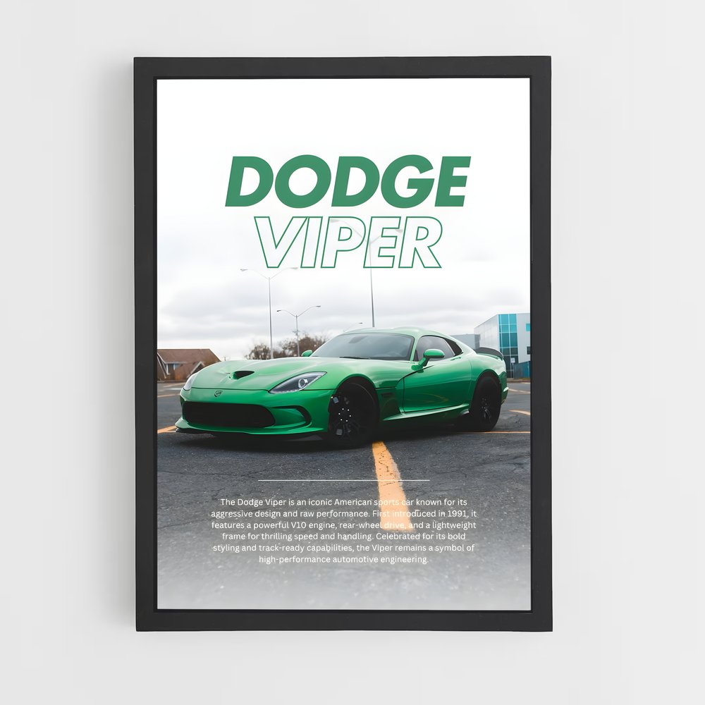 Poster Dodge Viper verte (vue 2)