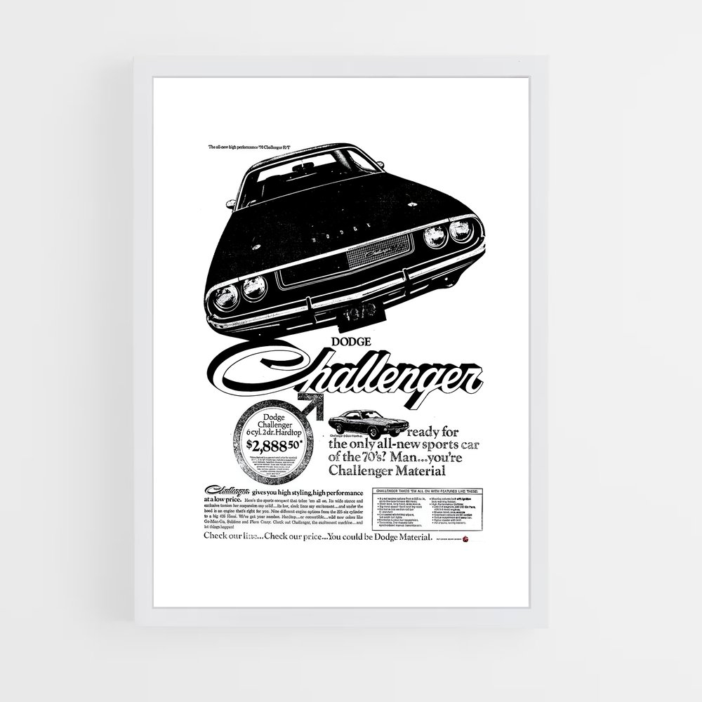 Poster Dodge 1970 (vue 3)
