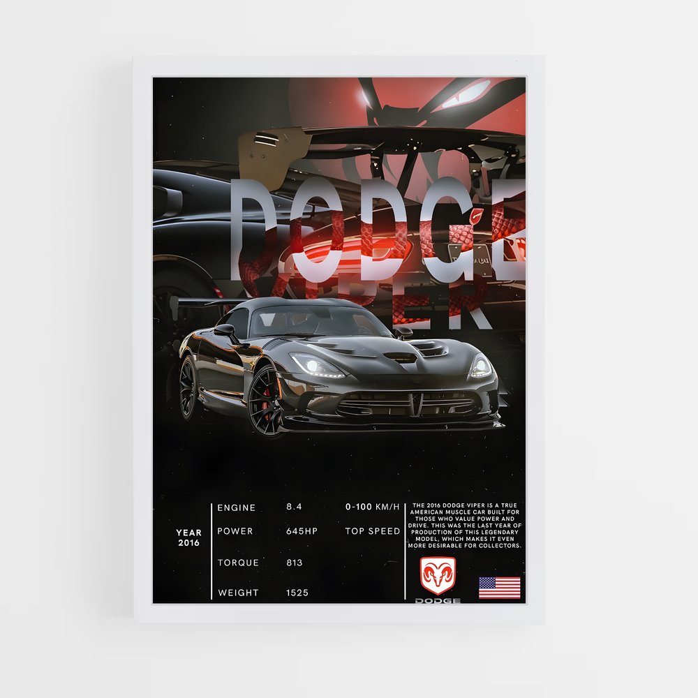 Poster Dodge Viper (vue 3)