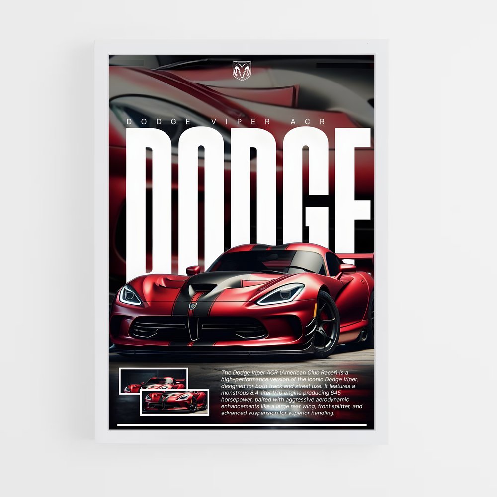 Poster Dodge Viper Acr (vue 3)