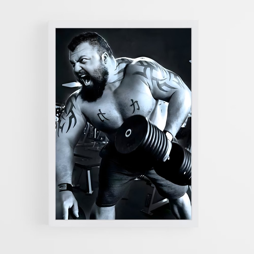 Poster Eddie Hall Haltère – affiche Musculation (vue 3)