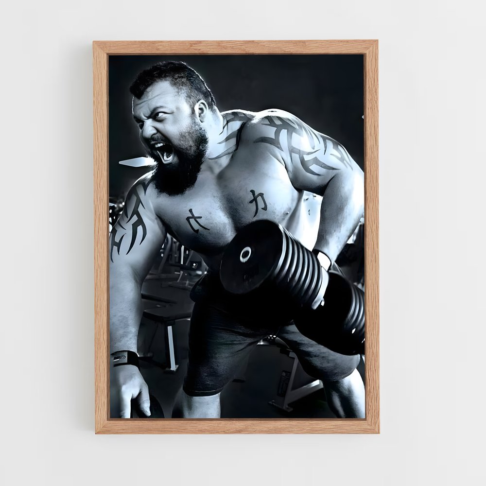 Poster Eddie Hall Haltère – affiche Musculation (vue 4)