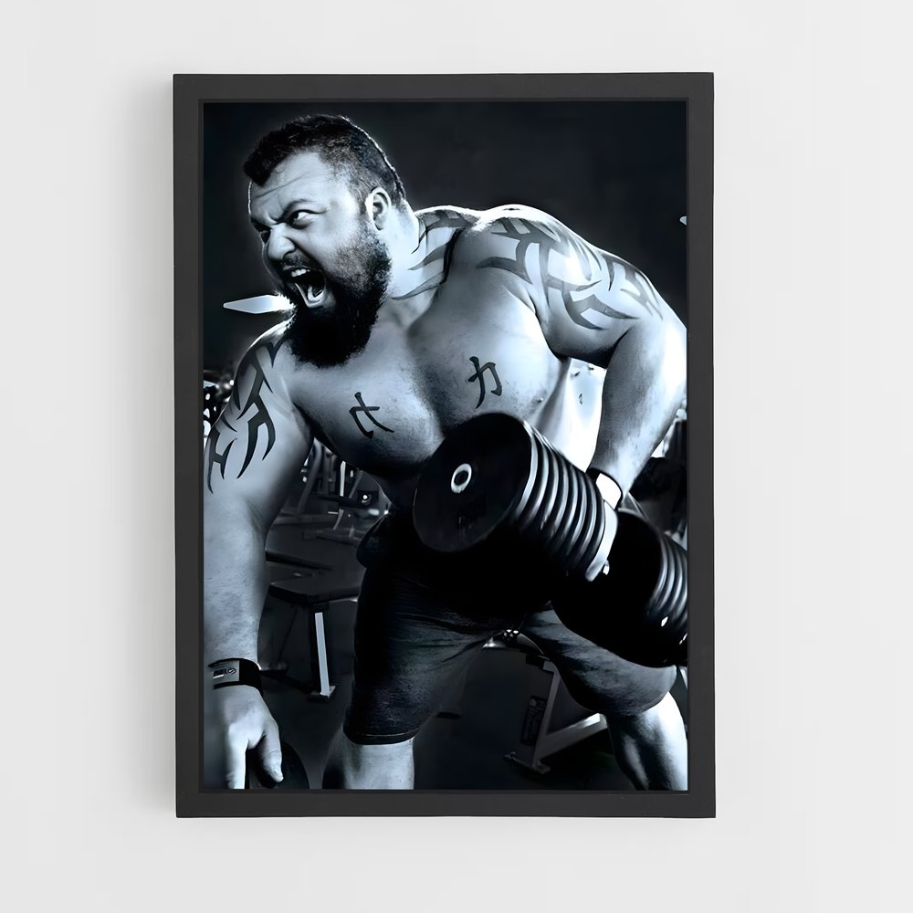 Poster Eddie Hall Haltère – affiche Musculation (vue 2)