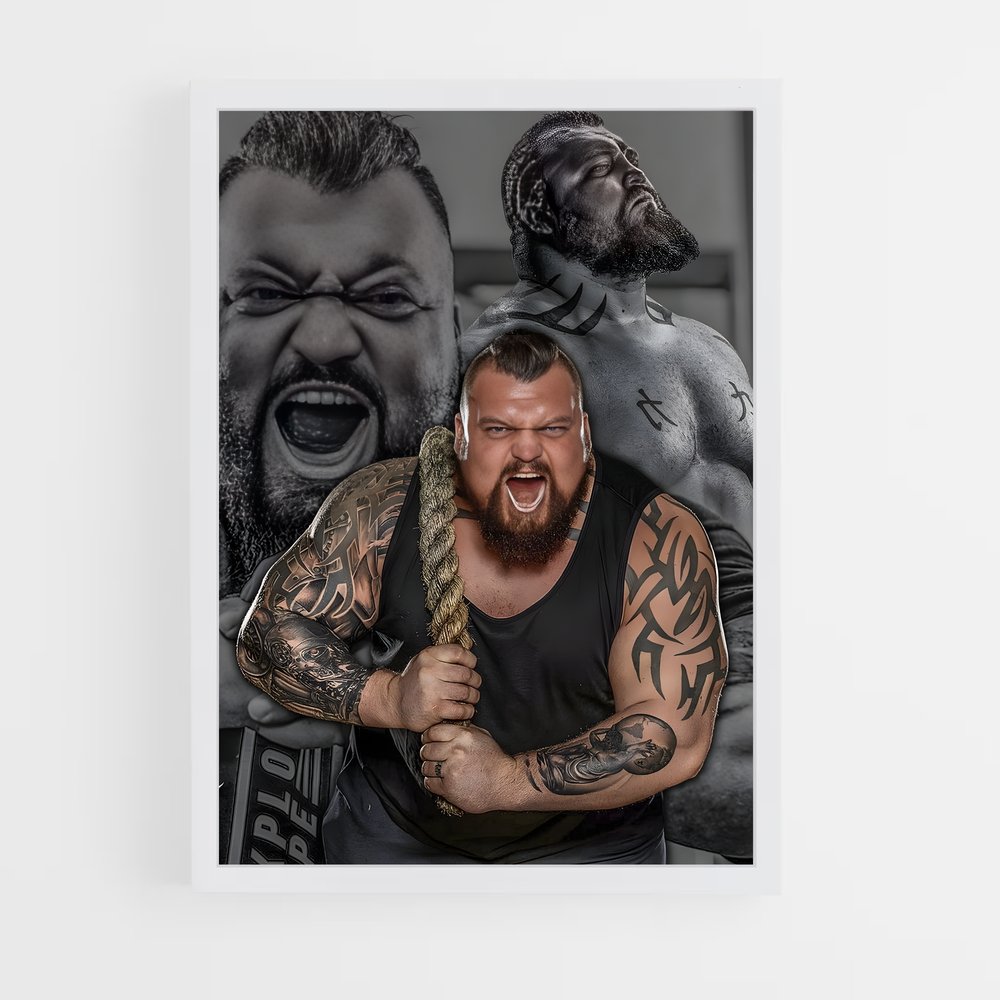 Poster Eddie Hall Corde – affiche Musculation (vue 3)