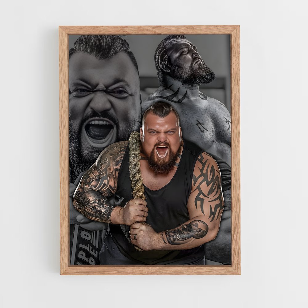 Poster Eddie Hall Corde – affiche Musculation (vue 4)