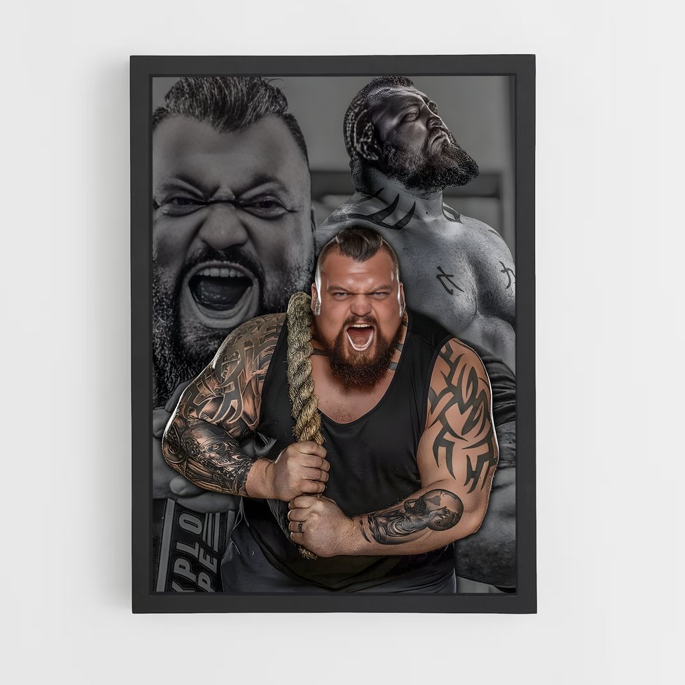 Poster Eddie Hall Corde – affiche Musculation (vue 2)