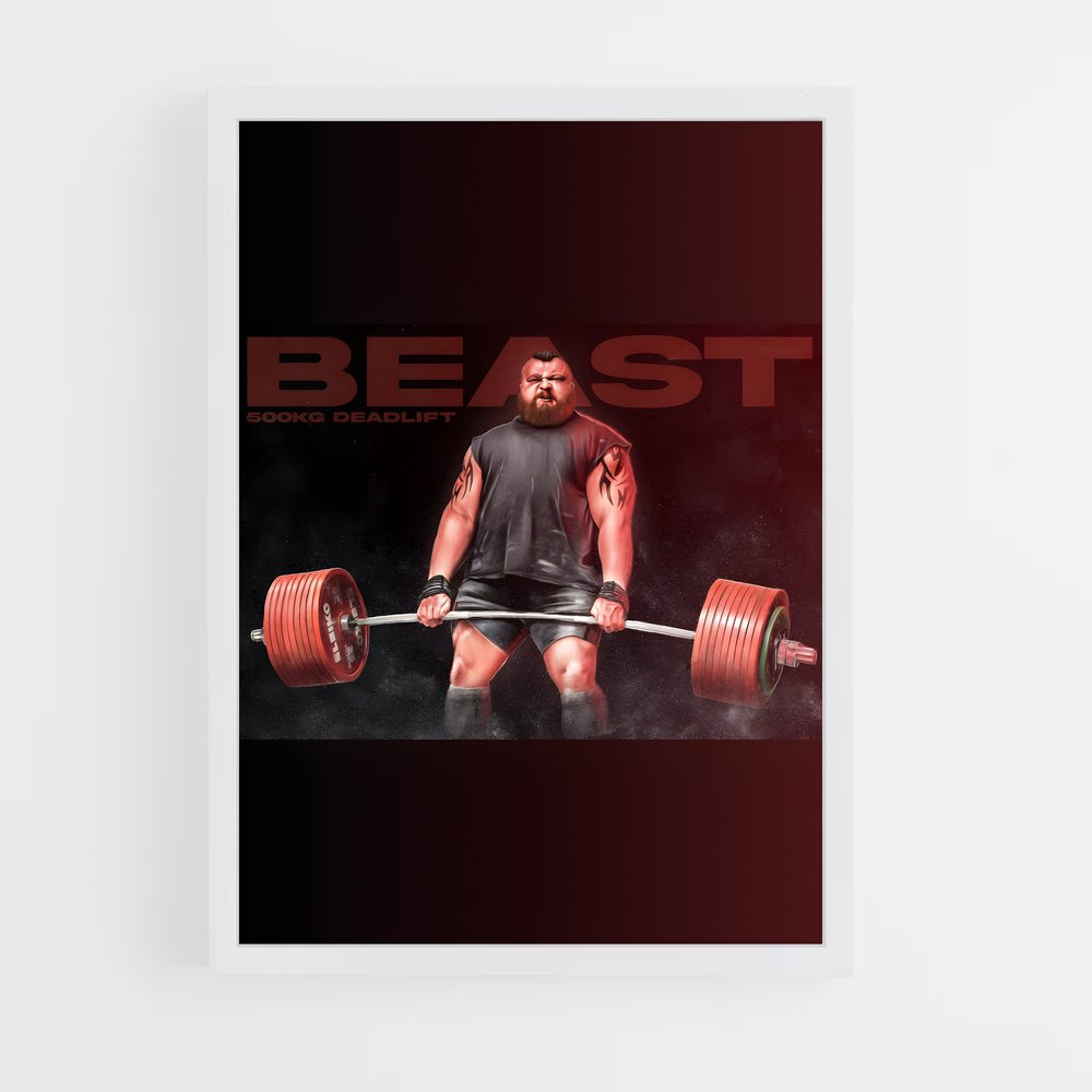 Poster Eddie Hall 500kg – affiche Musculation (vue 3)