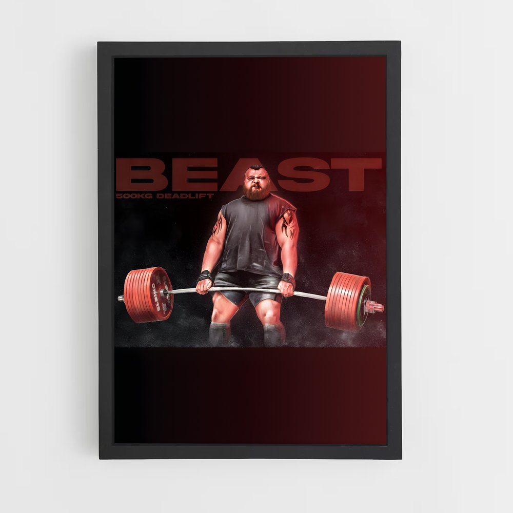Poster Eddie Hall 500kg – affiche Musculation (vue 2)
