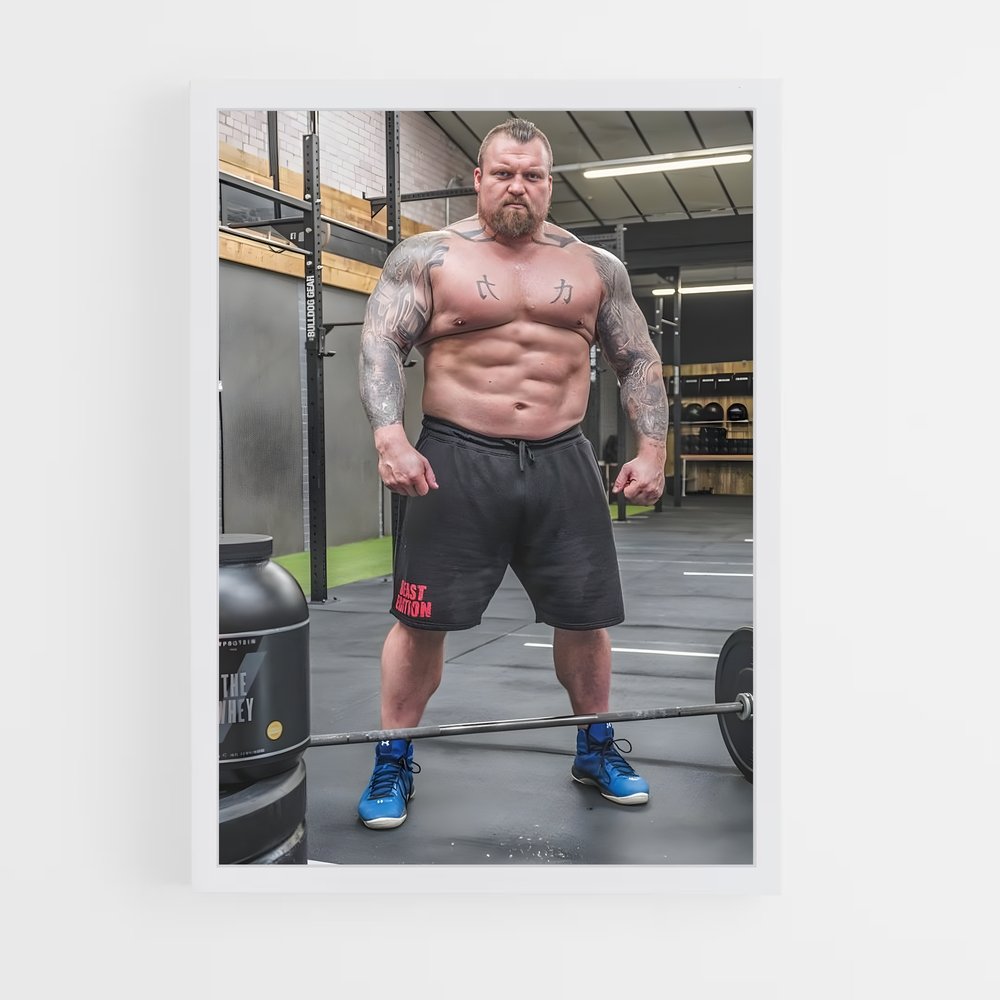 Poster Eddie Hall Abdominaux – affiche Musculation (vue 3)