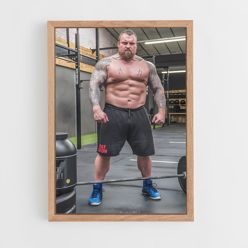 Poster Eddie Hall Abdominaux – affiche Musculation (vue 4)