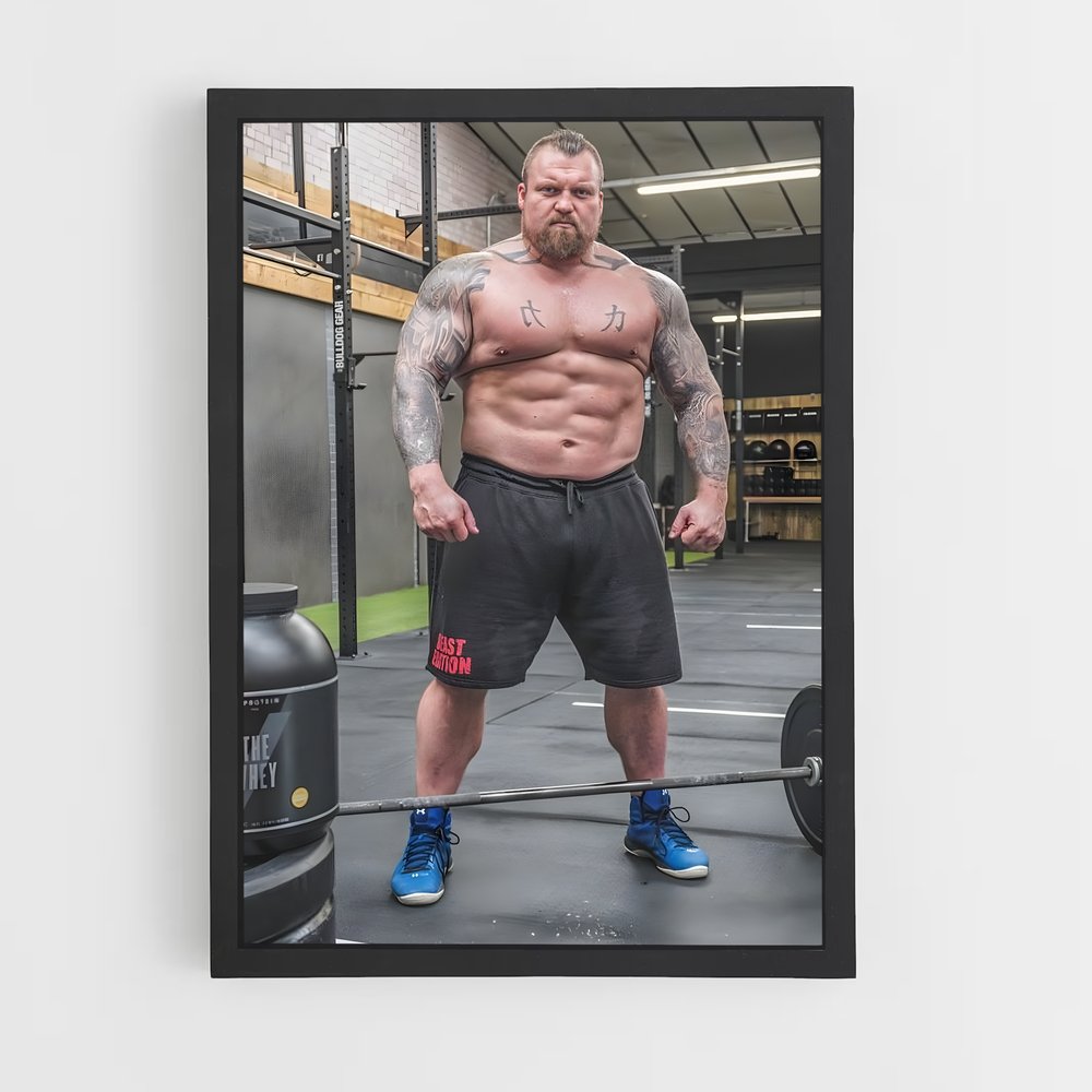 Poster Eddie Hall Abdominaux – affiche Musculation (vue 2)