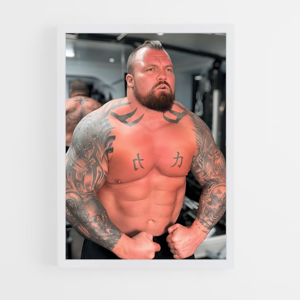 Poster Eddie Hall Muscles – affiche Musculation (vue 3)