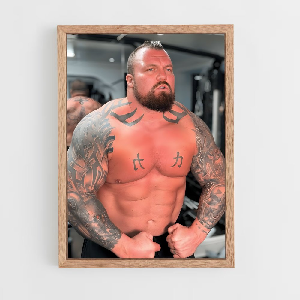Poster Eddie Hall Muscles – affiche Musculation (vue 4)