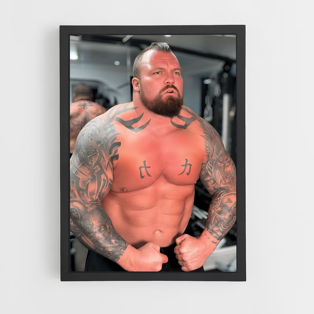 Poster Eddie Hall Muscles – affiche Musculation (vue 2)