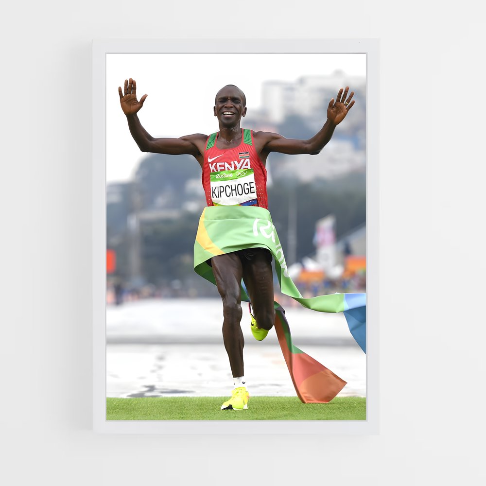Poster Eliud Kipchoge Course – affiche Jeux Olympiques (vue 3)