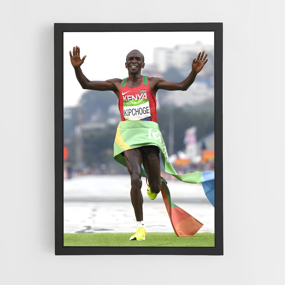 Poster Eliud Kipchoge Course – affiche Jeux Olympiques (vue 2)