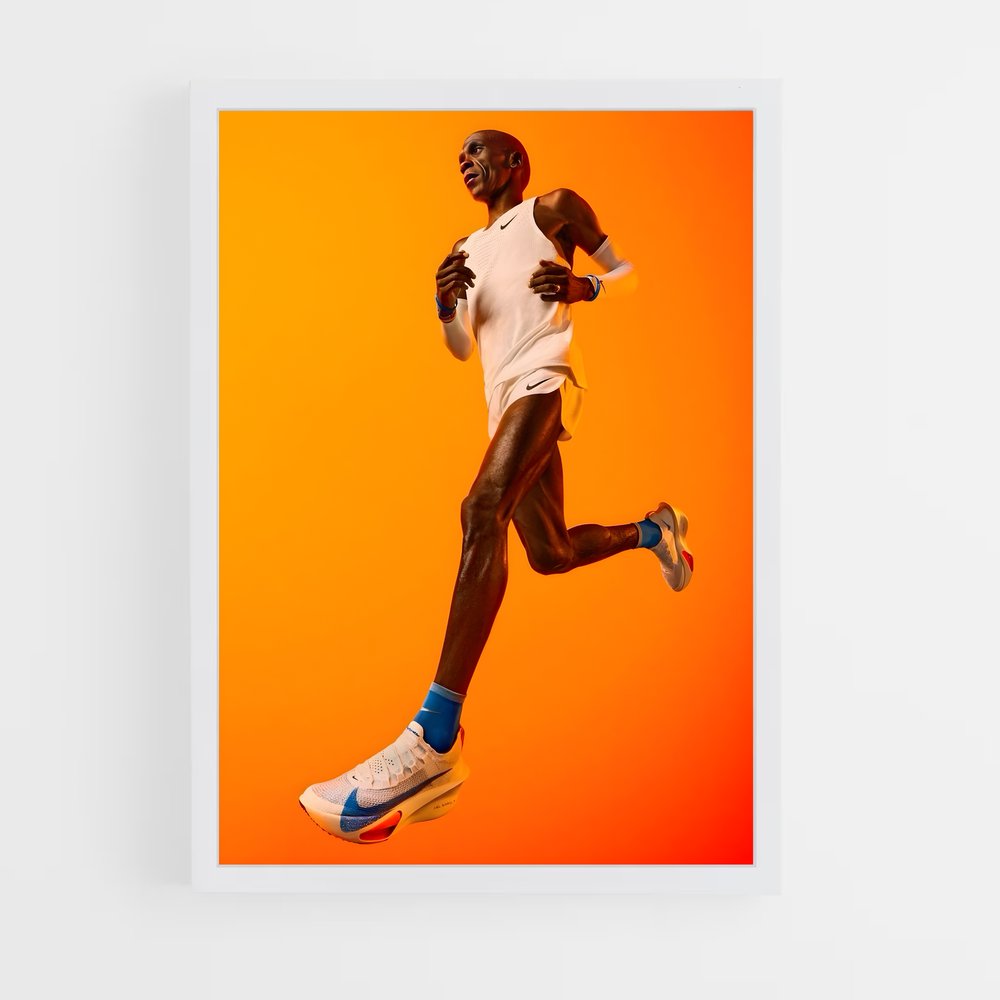 Poster Eliud Kipchoge Orange – affiche Jeux Olympiques (vue 3)