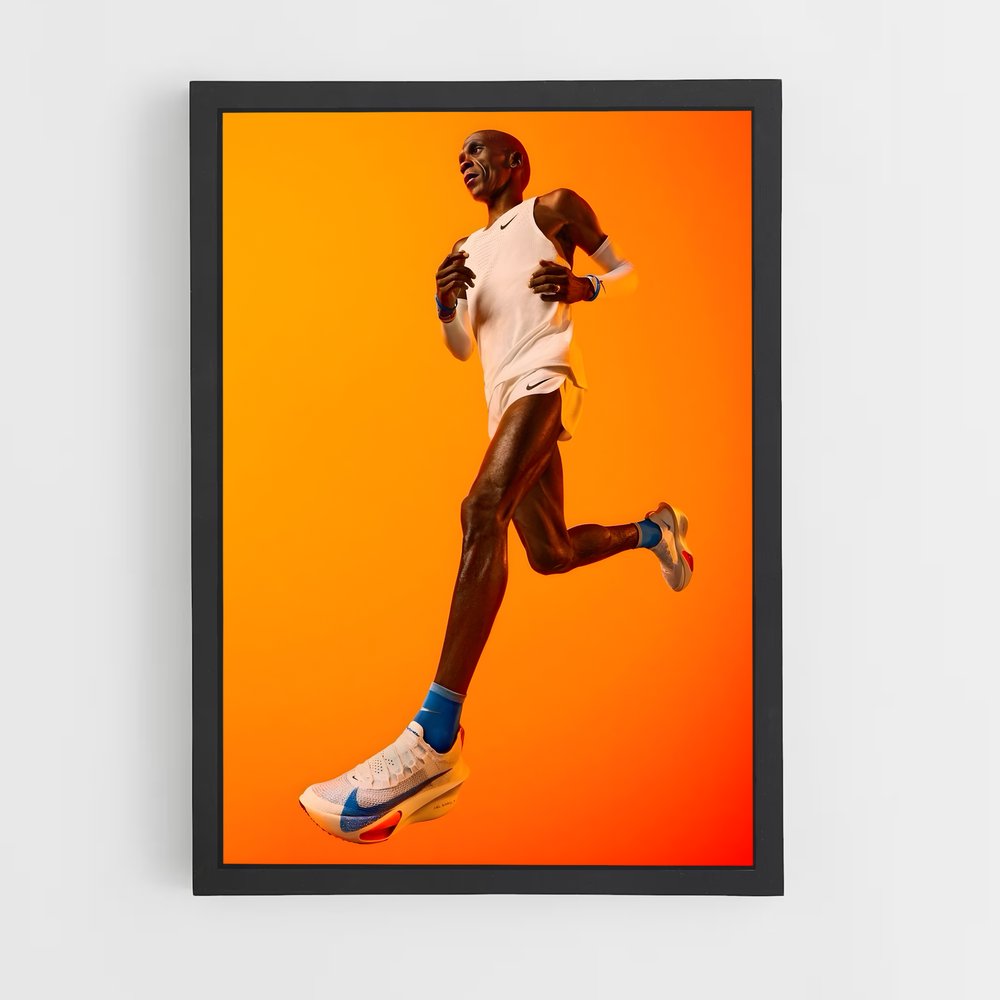 Poster Eliud Kipchoge Orange – affiche Jeux Olympiques (vue 2)