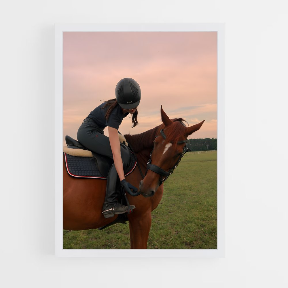 Poster Équitation Rose (vue 3)