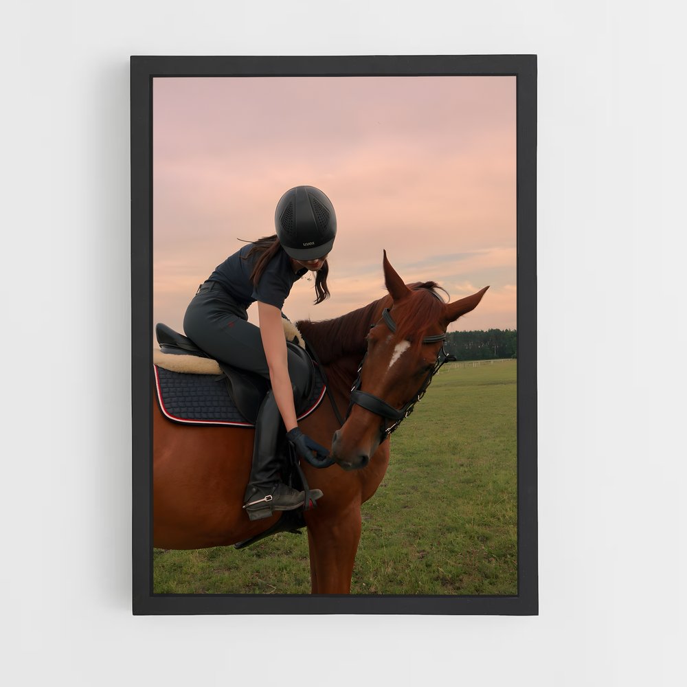 Poster Équitation Rose (vue 2)