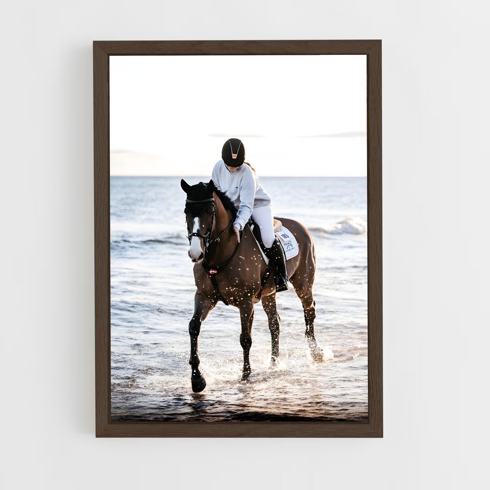 Poster Cheval Monté Océan – affiche Équitation (vue 5)
