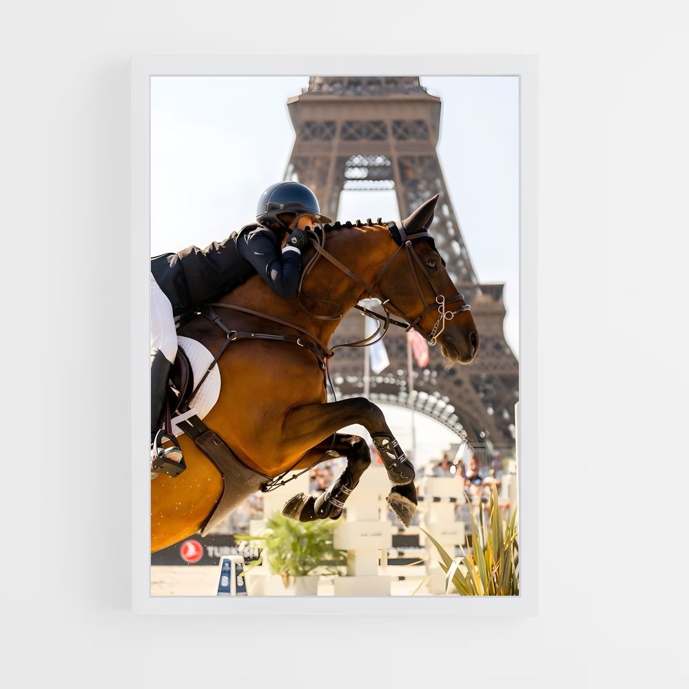 Poster Équitation Tour Eiffel (vue 3)