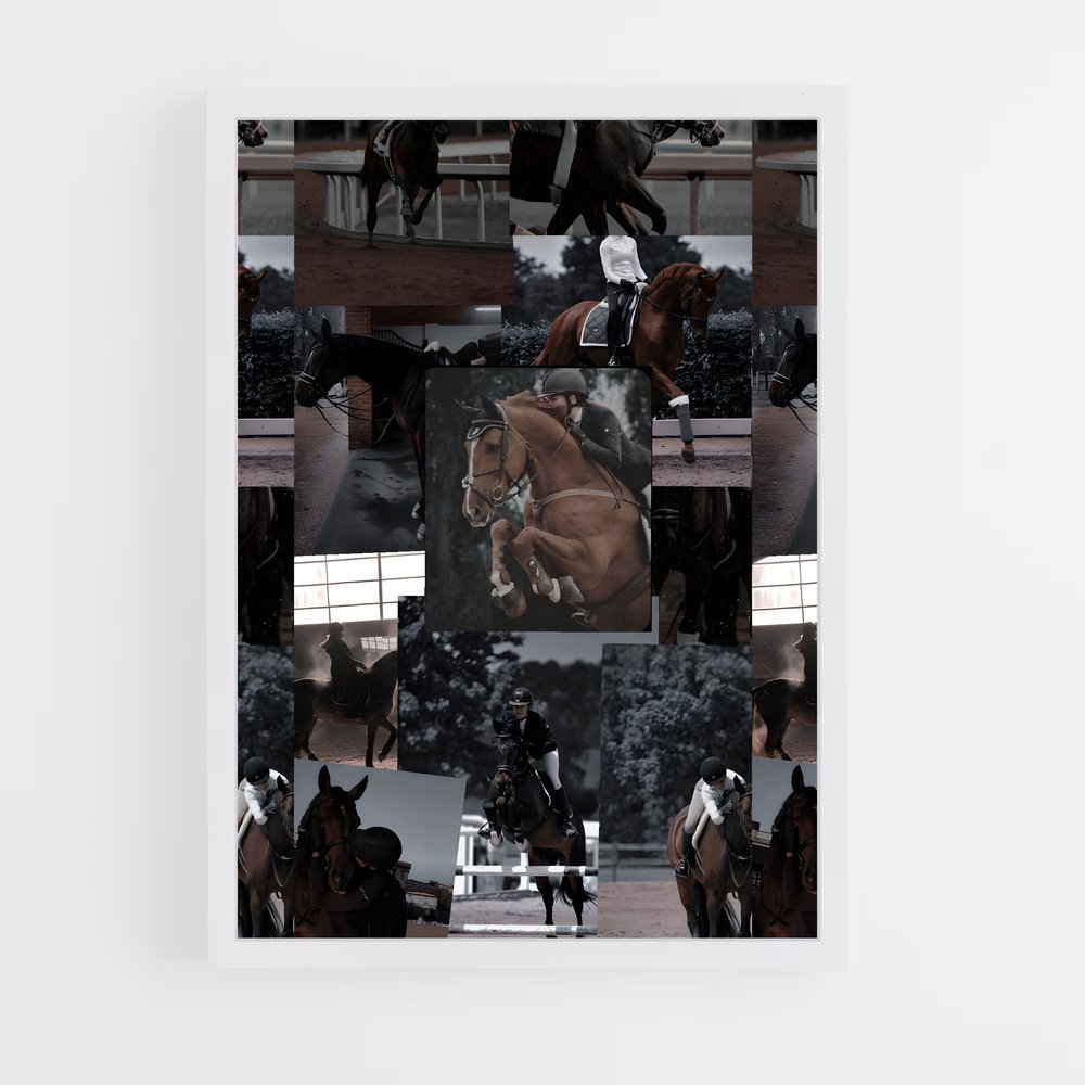 Poster Équitation Collage (vue 3)