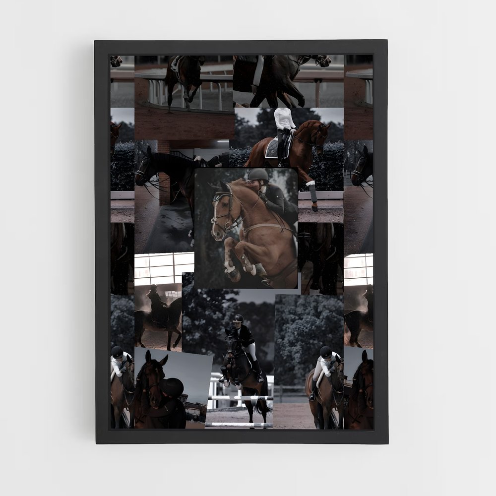 Poster Équitation Collage (vue 2)