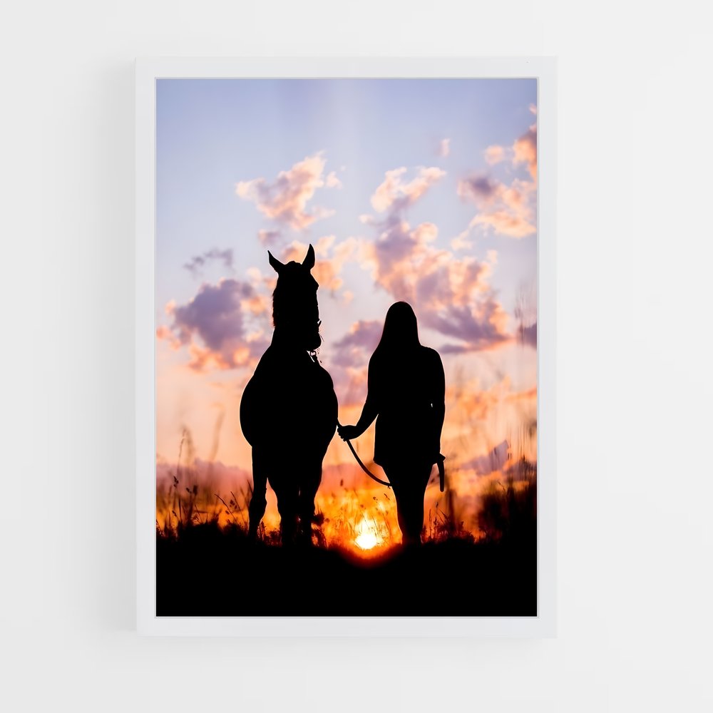 Poster Cheval Ciel Bleu – affiche Équitation (vue 3)