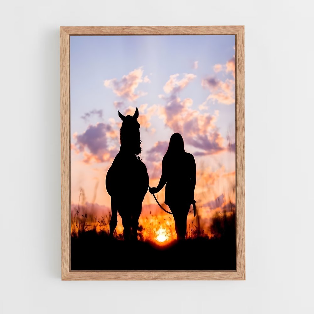 Poster Cheval Ciel Bleu – affiche Équitation (vue 4)
