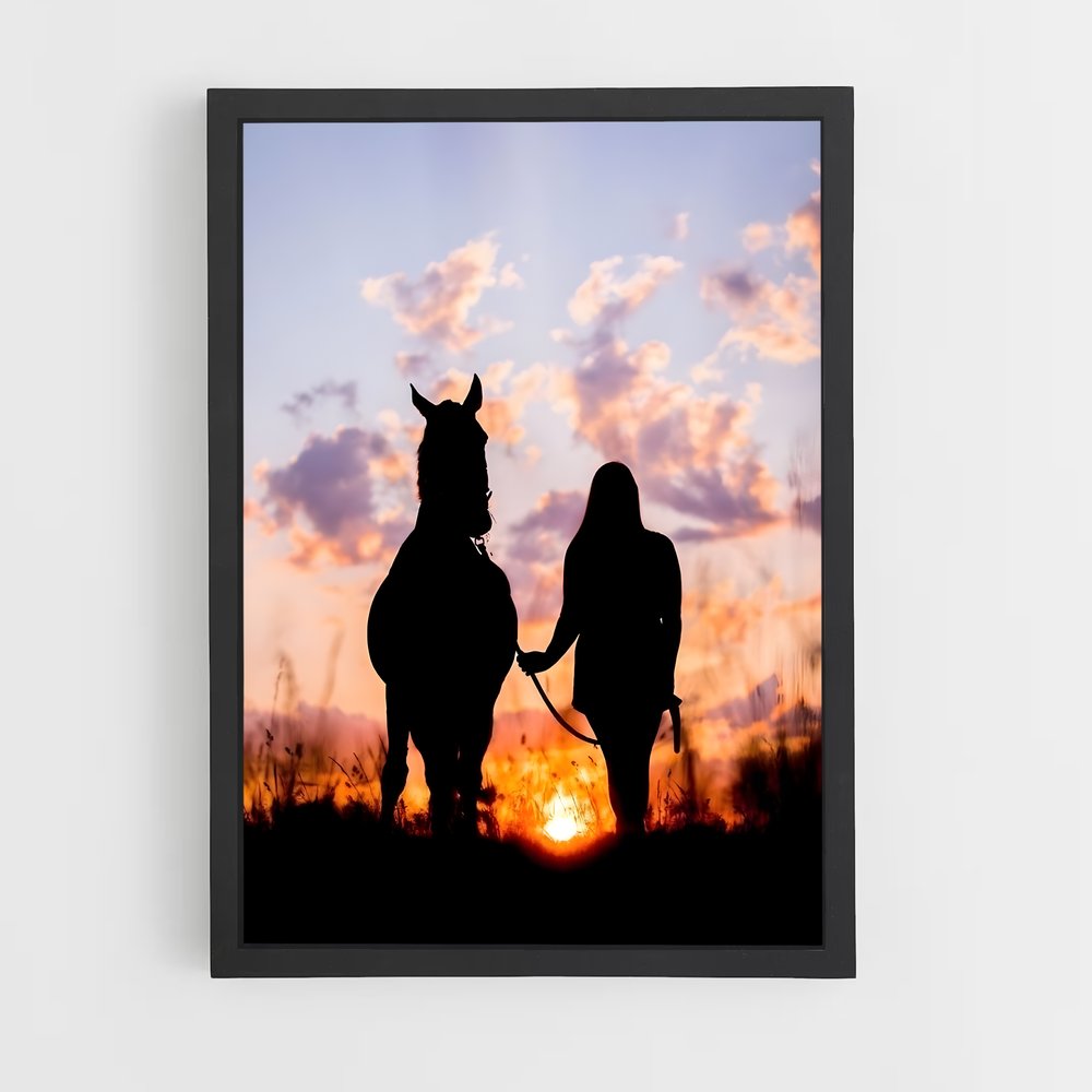 Poster Cheval Ciel Bleu – affiche Équitation (vue 2)