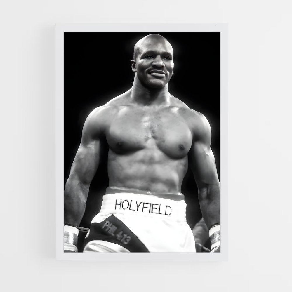 Poster Holyfield Noir et Blanc – affiche Boxe (vue 3)