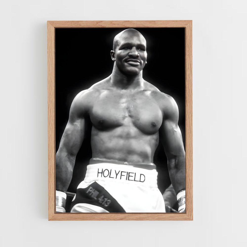 Poster Holyfield Noir et Blanc – affiche Boxe (vue 4)